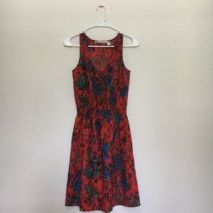 Red pattern summer dress